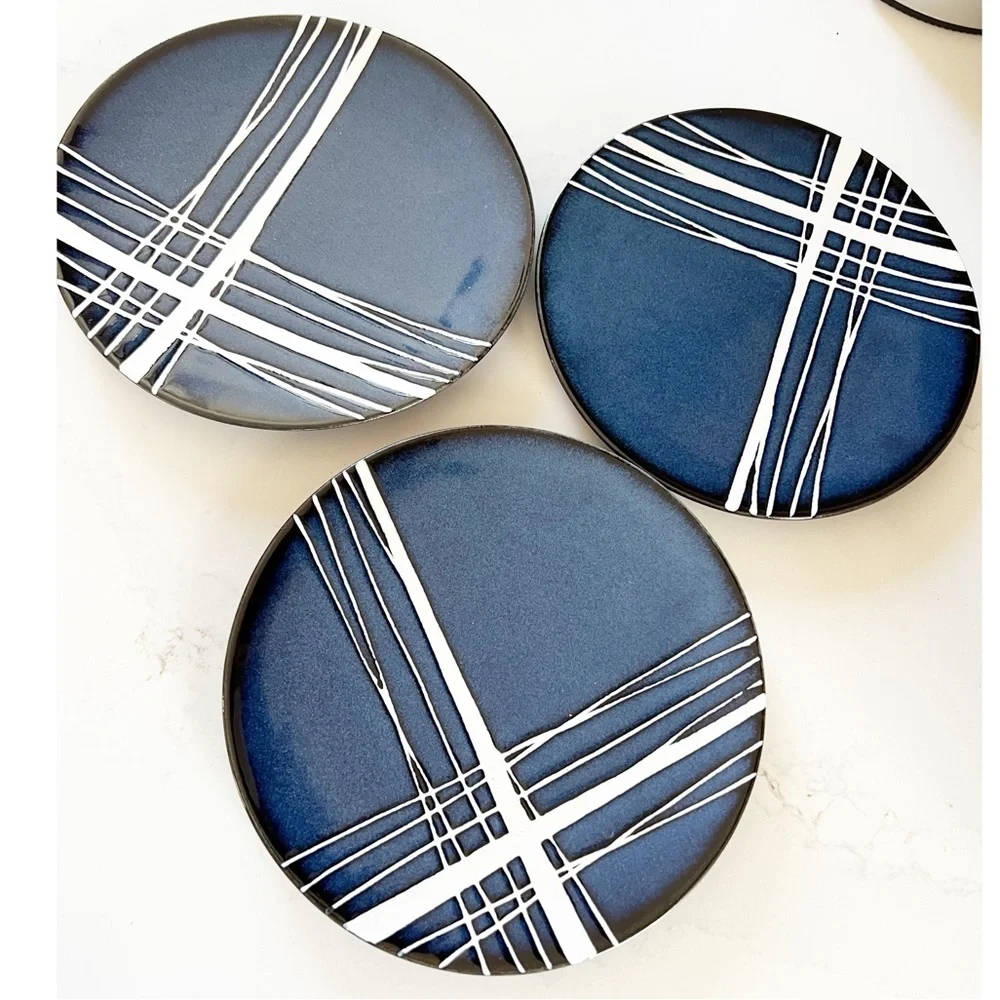 West Elm Deep Blue Ceramic Plate